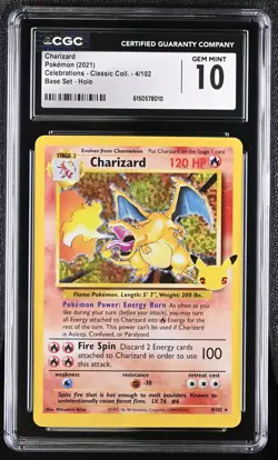 Charizard 4/102 Base Set Holo Pokemon CGC 10 Gem Mint - Image 1