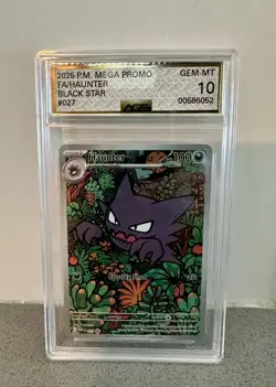 POKEMON MEGA HAUNTER FA BLACK STAR PROMO #027 AGS 10 GEM MINT - Image 1