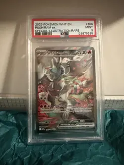 2025 Pokemon White Flare Reshiram ex Special Illustration Rare #166/086 PSA 9 - Image 1