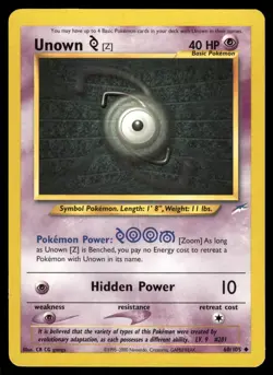 Unown [Z] 60/105 Uncommon Neo Destiny Pokemon Unlimited LP - Image 1