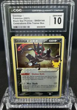 Pokemon TCG Greninja Star SWSH144 Celebrations Black Star Promo CGC 10 - Image 1