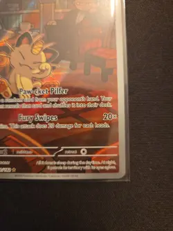 Team Rocket's Meowth - 203/182 IR Full Art (English) Pokemon Destined Rivals NM - Image 4