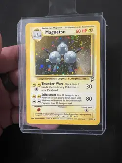 Pokemon TCG Magneton Base Set 2 Holo Unlimited Rare 9/130 NM HUGE SWIRLS - Image 1