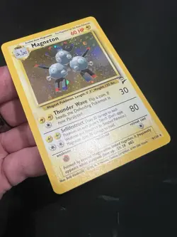Pokemon TCG Magneton Base Set 2 Holo Unlimited Rare 9/130 NM HUGE SWIRLS - Image 4