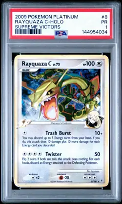 2009 Pokemon Platinum Supreme Victors Rayquaza C Holo #8 PSA 1 PR - Image 1