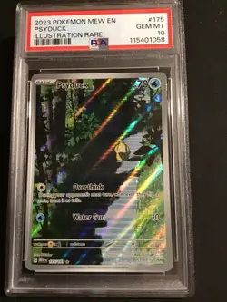 Pokemon 2023 Psyduck Illustration Rare #175 MEW EN PSA 10 Gem Mint - Image 1