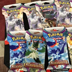 Pokemon Paldea Evolved Sleeved Booster Pack LOT of 10 Sealed Packs - Image 2