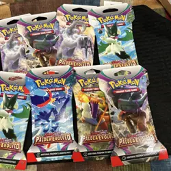 Pokemon Paldea Evolved Sleeved Booster Pack LOT of 10 Sealed Packs - Image 3