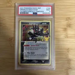2021 POKEMON SWSH BLACK STAR PROMO #144 GRENINJA-GOLD STAR PSA 9 - Image 1