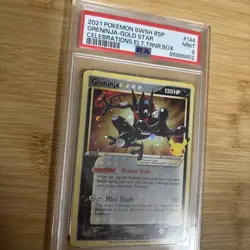 2021 POKEMON SWSH BLACK STAR PROMO #144 GRENINJA-GOLD STAR PSA 9 - Image 3