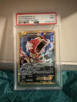 2016 POKEMON XY BREAKPOINT SECRET #123 FULL ART/GYARADOS EX PSA 9 - Image 1