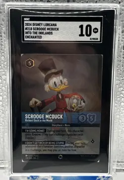 2024 Disney Lorcana EN 3 Enchanted Scrooge McDuck #218 SGC 10 GEM MINT - Image 1