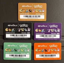 Pokemon EB Games Membership Cards Level I II III IV V Eevee Charizard - Image 2