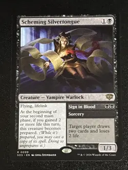 MTG Secrets of Strixhaven Scheming Silvertongue 0099 NM Rare - Image 1