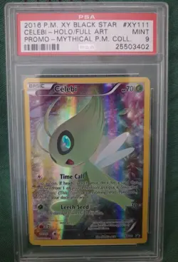 Pokemon PSA 9 Celebi XY111 Full Art XY Black Star Promos 2016 - Image 1