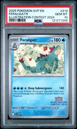 2025 POKEMON SVP EN-SV BLACK STAR PROMO #213 FERALIGATR PSA 10 - Image 1