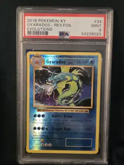 2016 Pokemon TCG XY Evolutions Gyarados Reverse Holo 34/108 PSA 9 Mint Rev.Foil - Image 1