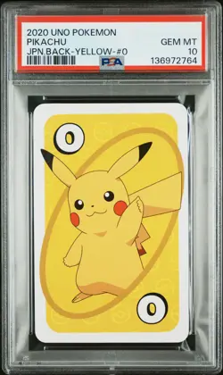 2020 UNO POKEMON JPN BACK-YELLOW-#0 PIKACHU PSA 10 - Image 1