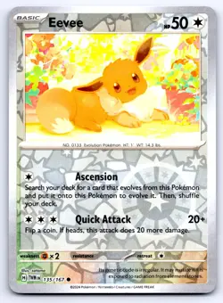 Pokemon Eevee SV06: Twilight Masquerade TWM Common Reverse Holofoil 135/167 NM - Image 1