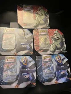Pokemon Empoleon V Tin (3) and Tyranitar V Tin (2) Sealed Lot of 5 - Image 1