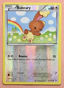 Buneary ~Cute Pokemon Cards~Soft White & Pastel Cream Collection~ Rainbow - Image 1