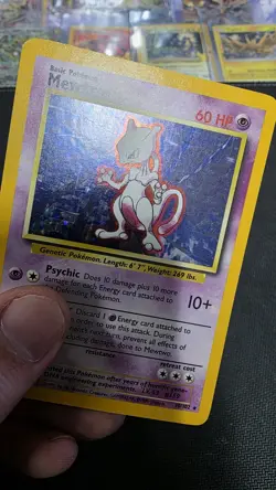 Pokemon Mewtwo Base Set 10/102 Holo Rare 60 HP English Card 1999 - Image 2