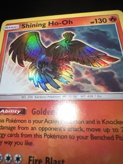 NM Pokemon TCG Shining Ho-Oh SM70 Promo Holo Rare Card - Image 3