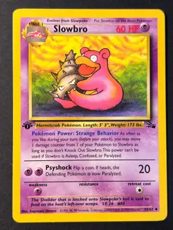 Slowbro 43/62 1st Edition Fossil - Uncommon - WOTC Pokemon Card LP - Image 1