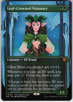 MTG Leaf Crowned Visionary Borderless NM Special Guests Magic 140 - Image 1