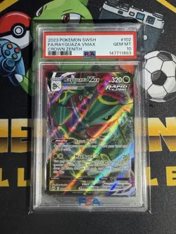 2023 POKEMON SWORD & SHIELD CROWN ZENITH #102 FULL ART/RAYQUAZA VMAX PSA 10 - Image 1