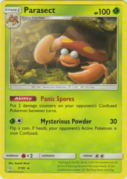 Parasect 7/181 Team Up Rare Light Play Pokemon DNA GAMES - Image 1