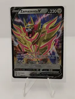 Zamazenta V 098/159 Crown Zenith Ultra Rare Holo Pokemon TCG Card NM - Image 1