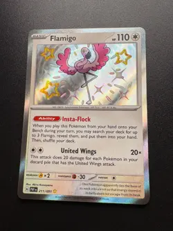 Flamigo 211/091 Pokemon Paldean Fates | Baby Shiny Holo | NM - Image 2