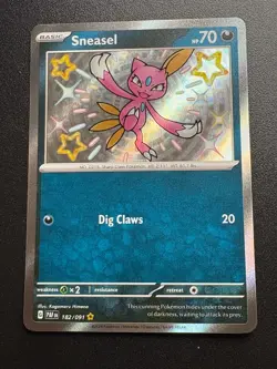 Sneasel 182/091 Pokemon Paldean Fates | Baby Shiny Holo | NM - Image 2