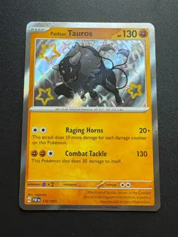 Paldean Tauros 172/091 Pokemon Paldean Fates | Baby Shiny Holo | NM - Image 2