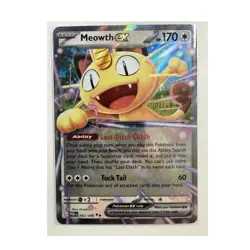 Pokemon TCG Meowth ex Holo Double Rare 170 HP Basic 062/088 Pokemon EN - Image 1