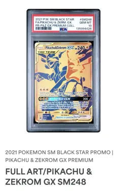 Pokemon Pikachu & Zekrom GX SM Black Star Promo Holo PSA 10 SM248 2021 - Image 1