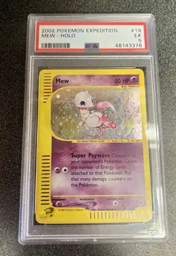 2002 Pokemon Expedition Mew #19 Excellent PSA 5 w/ Beautiful Swirl - Image 1