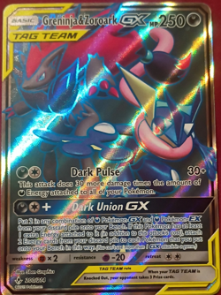 The Pokemon Company Greninja & Zoroark GX Ultra Rare Holo Unbroken Bonds 200/21… - Image 1