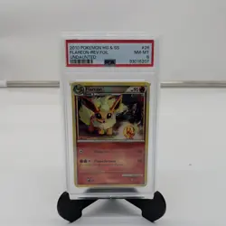 2010 POKEMON HEARTGOLD & SOULSILVER UNDAUNTED #26 FLAREON PSA 8 - Image 1