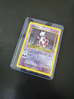 Pokemon Mewtwo 010/102 Base Set Holo Rare 60HP Psychic 10+ Attack Card - Image 3
