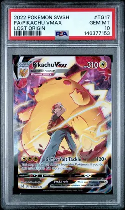 2022 POKEMON SWORD & SHIELD LOST ORIGIN #TG17 FULL ART/PIKACHU VMAX PSA 10 - Image 1