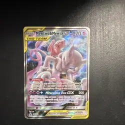 Pokemon Mewtwo & Mew GX TAG TEAM Black Star Promo SM191 Holo SM Card - Image 1