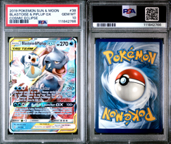Pokemon Cosmic Eclipse Blastoise & Piplup GX 38/236 Tag Team PSA 10 - Image 2
