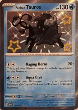 Paldean Tauros 120/091 Shiny Rare Paldean Fates Pokemon Near Mint - Image 1
