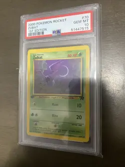 Zubat 1st Edition 2000 Pokemon Rocket 70/82 PSA 10 GEM MINT - Image 1