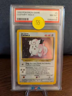 1999 POKEMON GAME 5 CLEFAIRY-HOLO PSA 8 - Image 1