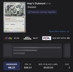 SEALED Pokemon Hop's Dubwool 136/159 JT Stamped Promo Holo Exclusive - Image 4