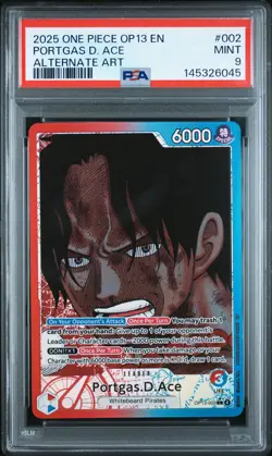 Portgas D. Ace One Piece Op13-Carrying On His Will 002 NM PSA 9 - Image 1