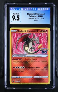 RADIANT CHARIZARD 011/078 Holo Pokemon Go Pokemon CGC 9.5 GEM MINT - Image 1
